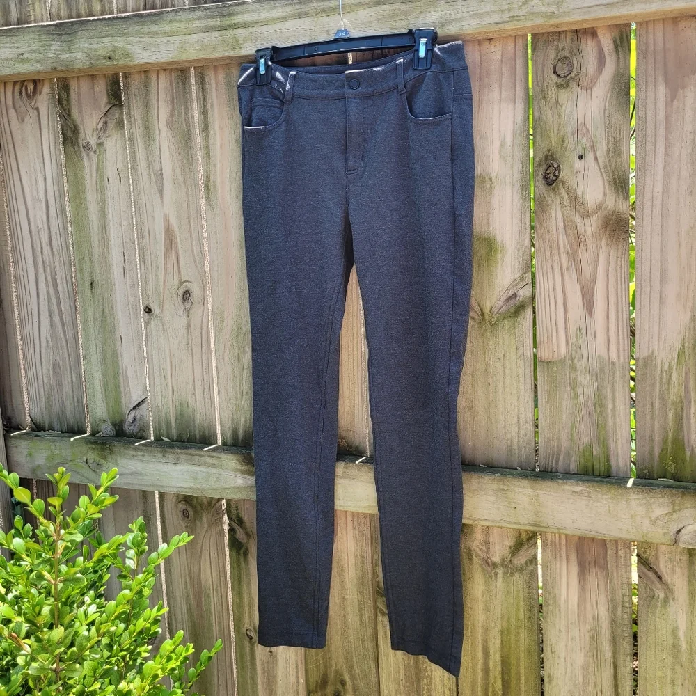 Athleta Avenue Ponte Skinny‎ Knit Pants Charcoal Gray Size 8
